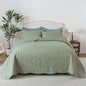 HoneiLife Queen Quilt Bedding Sets - Microfiber Quilt Sets for Queen Bed, 3-Piece Lightweight Bedspreads,Reversible Coverlets Rustic Bedlinen Sets, Embroidered Bedding Sets All Season Quilts - color: Pickle Green, size: Queen/Full-90"x96"