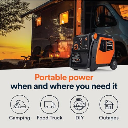 Generac 3,800-Watt Dual-Fuel Portable Inverter Generator - Gas and Propane Compatible - Quiet Operation - Clean, Stable Power - Great for Home Backup, Camping, and RV Use - style: 3800-Watt Inverter - Electric Start + COsense - 49 ST