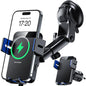 MOKPR Wireless Car Charger, 15W Auto Clamping Car Charger Dash Windshield Air Vent Phone Holder Compatible with iPhone 16 15 14/13/13 Pro/12 pro/12/11/X/8, Samsung S24/S23/S22, Blue - color: Blue