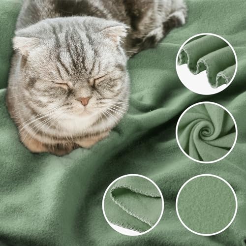 Buryeah 10 Pcs Fleece Blanket Bulk Soft Warm Fleece Blankets Cozy Lightweight Throw Blankets Plush Pet Throw Blanket for Home Bed Sofa Office Wedding Gifts Travel(50" X 60",Army Green) - color: Army Green
