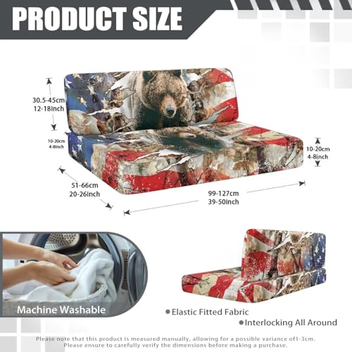 Branch Bear RV Dinette Cushions Replacement Covers, RV Stretch Sofa Seat Slipcovers Dinette Booth Set for Travel Trailer Couch - color: Branch Bear