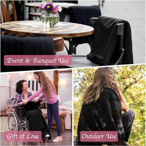 (24 Pack) Bulk Fleece 50x60 Throw Blankets for Wedding Favors, Homeless Women, Men, Homes, Bed, Sofa, Couch, Office, Pet Blankets, Travel | Soft Warm Lightweight Throw Blankets in Bulk (Black) - color: Black