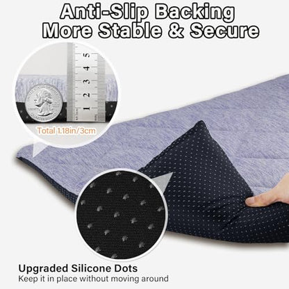 JoyBlooms Dog Bed for Car Back Seat, Dog Cooling Mat with 1.1in/2.8cm Thick Foam, Cooling Anti-Slip Washable Back Seat Pet Bed, 51.6in x 22.6in Fit on Backseat Extenders of SUVs and Small Trucks,Blue - color: Blue