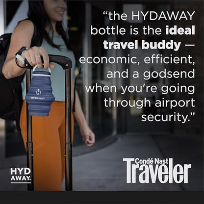 HYDAWAY 17oz Collapsible Water Bottle - BPA-Free, Leakproof, Lightweight, and Space-Saving - Perfect for Travel, Hiking, and Everyday Hydration - color: Midnight