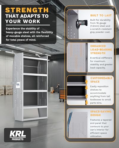 SV-3260 Steel Mid/High Roof Van Shelving Storage System Fits Transit, NV, Promaster and Sprinter, Van Shelving Units, 32''W * 60''H * 13''D