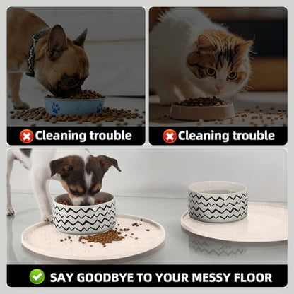 Comtim Waterproof Dog Food Mat - 2 Pack Silicone Pet Food Mat Dog Food Bowl Mats Cat Water Mats Eating Tray, Non-Slip Pet Placemat with Lip for Messy Drinkers to Protect Floor, Beige 11"×11" - color: Beige