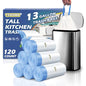 Tall Kitchen 13 Gallon Trash Bags Drawstring, 1.7 Mil, 120 Count | Tear-Free,Leakproof,Heavy Duty,Strong Garbage Can Liners,White,Fit 38 - 50 Liter Waste Bins,for Home Household Use - color: 13gal-120