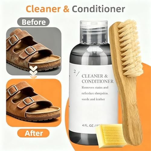 Suede Shoe Cleaner Kit, Shoe Cleaning Kit with Cleaner, Waterproof Protector Spary, Refresh Spary, Brush & Eraser, Shoe Cleaning kit for Suede Nubuck, Boots, Sheepskin, Leather Shoes