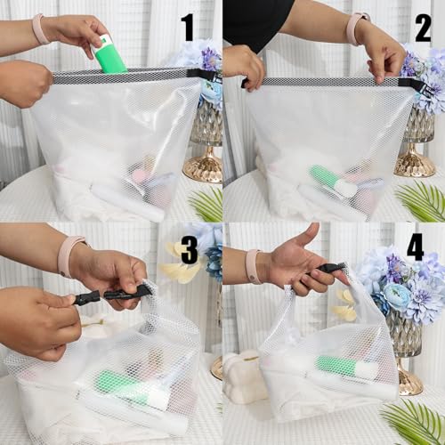 1pcs Waterproof Storage Bag Swimming Bathroom, Large Capacity Drawstring, Men's and Women's Outdoor Toiletries Bag (White 27 * 11.5 * 23.5cm) - color: White 27*11.5*23.5cm