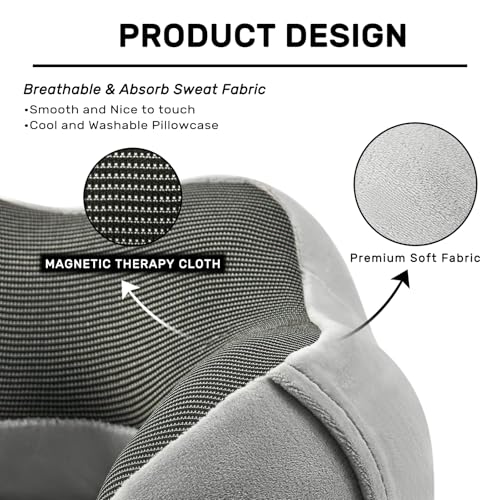 urnexttour Neck Pillow Airplane-2 Pack Memory Foam Travel Pillow, Soft Support Travel Neck Pillow for Travelling, Sleeping Rest, Car, Train and Home Use (Black&Grey) - color: Black&grey