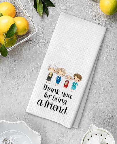 Advivio Funny Golden Girls Kitchen Flour Sack Tea Towels, Golden Girls Merchandise Dish Towels, Friendship Birthday Gifts for Women Besties Mom Grandma - color: Thank You Towels