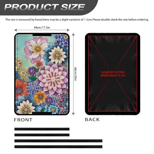 Boho Camper Blackout Shade Mandala Flower RV Window Shade Cover 25 X 16 Rectangular Foldable Travel Trailer Door Window Shade RV Accessories - color: Boho Mandala Flower