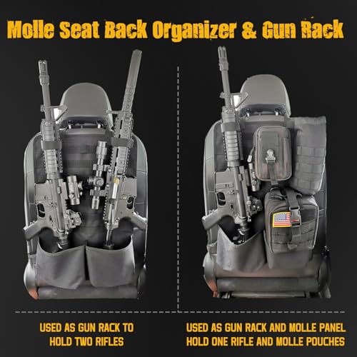 Tactical Car Seat Back Organizer | MOLLE Vehicle Seat Panel for Hunting Gear Storage, 1 Pack