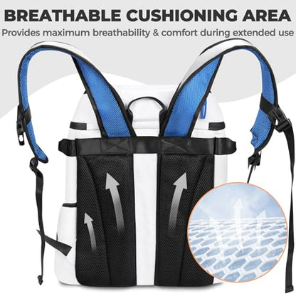 Heytrip Backpack Cooler 36/54 Cans, Insulated Portable Large Leakproof Waterproof Cooler Bag, 20 Hours Cold Retention for Lunch Camping Travel Beach Picnic - color: White - 36 Cans with 2 Pouches