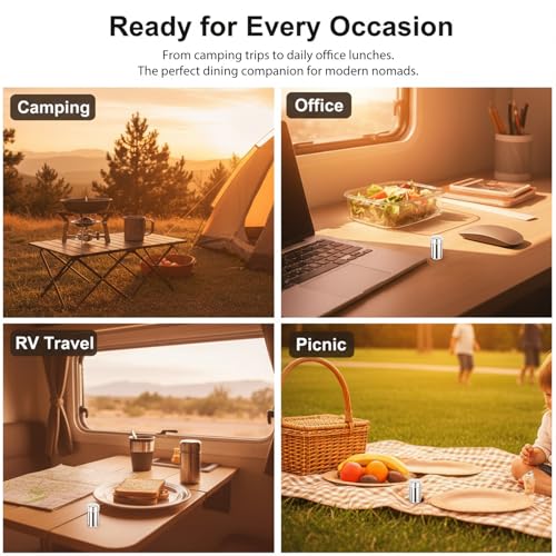 4Pcs Travel Salt and Pepper Shakers Mini, Travel Spice Containers with Leak-Resistant Caps, Portable Spice Containers, Leak-Proof for Camping, Lunch Box, Kitchen, Picnic (1.9 x 0.98 Inch)