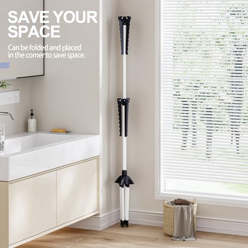 APEXCHASER Clothes Drying Rack Folding, 2-Tier Drying Rack Clothing, Laundry Rack Collapsible, Clothes Airer with 4 Legs 6 Arms for 48 Hangers, Foldable Clothes Rack Indoor Outdoor RV Beach, Black - color: Black