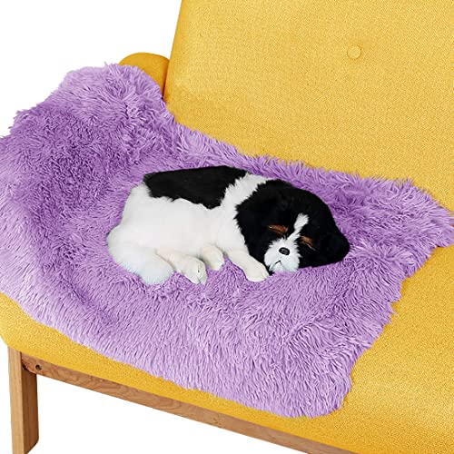 Pet Dog Bed Blankets, Fluffy Fleece Dog Throw Blankets Sleep Mat,Soft Puppy Blankets Cat Kitten, S M L XL,Fuzzy Reversible Sherpa Blanket for Bed, Couch, Sofa, Travel,Washable & Lightweight - color: Purple, size: 30 INCH X20 INCH