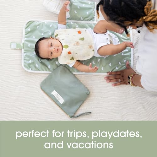 Pearhead Mommy and Baby Things Pouch Set, Canvas Zipper Organizer Bags for Diaper Bag and Travel, Cosmetic and Makeup Bag for Mom - color: Baby Travel Pouch Set