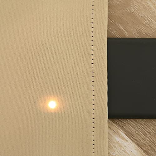 Pickluc Rod Pocket Tier Curtain - Half Blackout Curtain for Kitchen, Bathroom, Cabinet, Basement, 42 Inches Wide and 24 Inches Long, Beige, 2 Panels - color: Beige, size: 42"W x 24"L (Pack of 2)