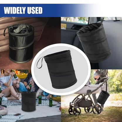 Collapsible Car Trash Can, Mini Portable Automotive Garbage Bag, Pop-Up Vehicle Rubbish Bin, Waterproof Waste Basket Bin with Magic Sticker, Hanging Washable Auto Trash Bag (2PCS) - size: 2PCS