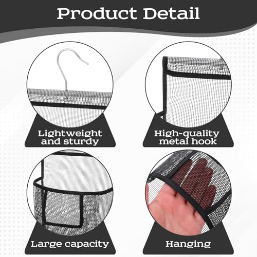 Mesh Shower Caddy Hanging, PVC Bathroom Storage Bag with Hooks for College Dorm, Gym, Swimming, RV and Travel