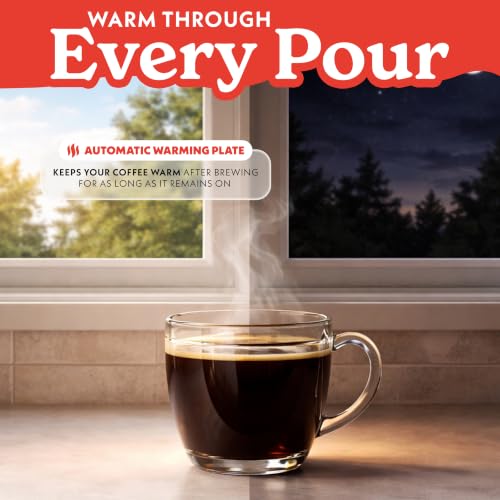 Gourmia 5 Cup One-Touch Drip Brew Coffee Maker – Pause and Serve, Automatic Keep Warm, Easy View Water Window, Compact, Stainless Steel Accents, Black