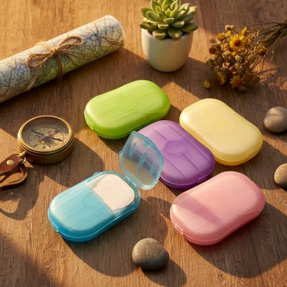 Disposable Soap Sheets Paper 5 Boxes Hand Cleaner Fragrance Mini Soap Paper for school Indoor, Outdoor, Travel, Camping Hiking，Paper Soap，Travel Soap,Foot and Hand Care