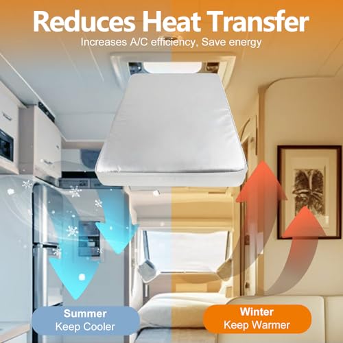SheeChung RV Vent Insulator, 22″x14″x3″ RV Skylight Cover with Reflective Surface | Energy Saving & Reduce Heat Transfer | Skylight Shade Universal for Camper Trailer Vent - 1 Pack - size: 22 x 14 Oxford