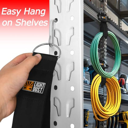 Hanging Extension Cord Holder - 10Pack 13" 22" 35" Handle Wrap Straps with S Hooks Heavy Duty Garage Organizer Tool Hangers - Garden Hose Power Electrical Cable Rope RV Shed Storage and Organization - size: 10Pack 13" 22" 35"