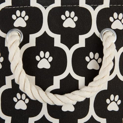 Bone Dry Pet Storage Collection Lattice Paw Print, Black, Small Rectangle - color: Black, size: Small Rectangle