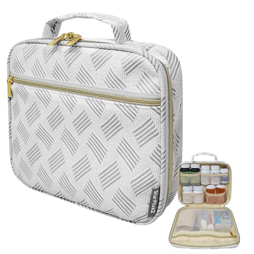 Medium Travel Pill Bottle Organizer, Slim Medicine Bag, Carrier for Medications and Medical Supplies - Jacquard Gray - color: - M Jacquard Gray