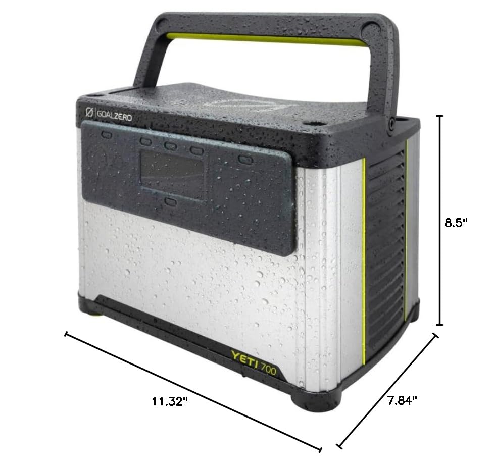 Goal Zero Yeti Portable Power Station, Yeti 700 + Nomad 100, 677 Watt Hour LiFePO4 Battery, Water resistant & Dustproof Solar Generator For Outdoors, Camping, Tailgating, & Home - style: Yeti 700 - Nomad 100