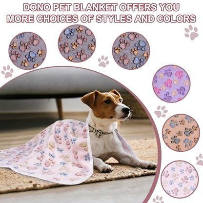 Dono 1 Pack 3 Blankets Soft Fluffy Paw Print Pattern Fleece Pet Blanket Warm Sleep Mat Puppy Kitten Blanket Doggy Mat Paw Print for Animals-23 * 16in - color: Lightpaw, size: Large(41*31")