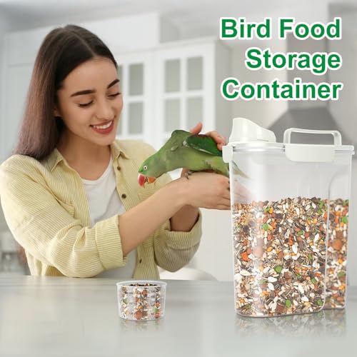 TBMax Pet Food Storage Containers 2 Pack 8-10 Lbs Airtight Dog Food Container Dispenser with Large Spout & Portable Handle, Travel Dog Treat Cat Food Storage Bin Bird Seed Container-Beige - color: Beige 6+3Qt