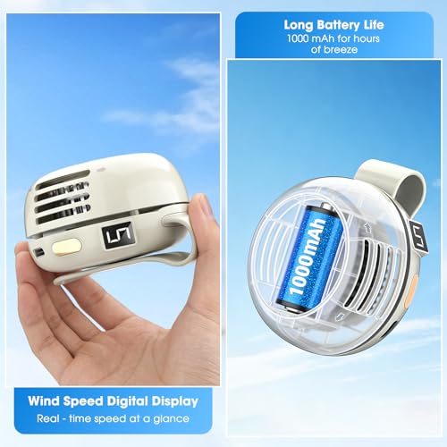 Portable Silent Mini Bladeless Fan Clip On, Mini USB Rechargeable 360° Rotatable Fan, 2026 New Adjustable 3-Speed Suspended Whirlwind Cooler Fans for Outdoor & Travel & Office (Pink) - color: Pink