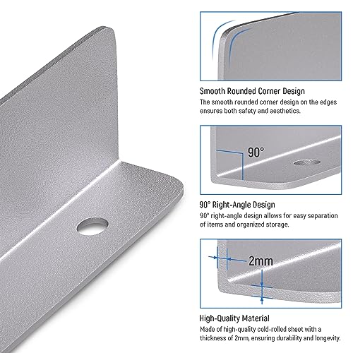 AA Products P-SH-Divider-A Shelf Divider Shelf Accessories Designed for 13" Depth Van Shelving Storage, Set of 3 - Grey - size: 13"D - Basic Version