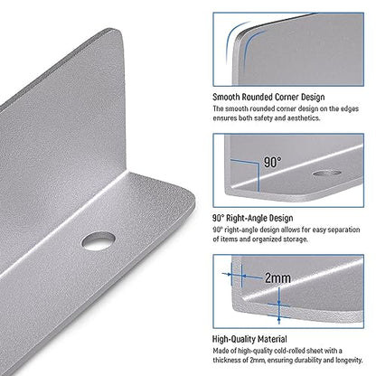 AA Products P-SH-Divider-A Shelf Divider Shelf Accessories Designed for 13" Depth Van Shelving Storage, Set of 3 - Grey - size: 13"D - Basic Version