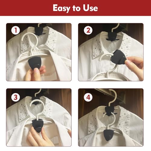 Latoxcaa Space Saving Hanger Hooks 30Pcs, Upgrade Heavy Duty Space Saver Hangers Connector Hooks for Clothes, Premium Hanging Closet Organizer for Dorm, Ganchos para Colgar Ropa, Black - size: 30 Pcs