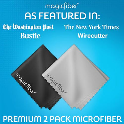 MagicFiber Microfiber Cleaning Cloths, 2 Pack - Premium Cloth for Glasses, Lens, Screens & More - size: 2 PACK