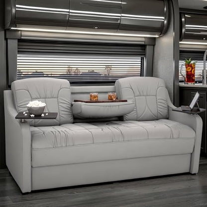 De Leon Console DX RV Sofa Bed, 72" Wide, Ultimate Leather, Ash - color: Ash, size: 72"