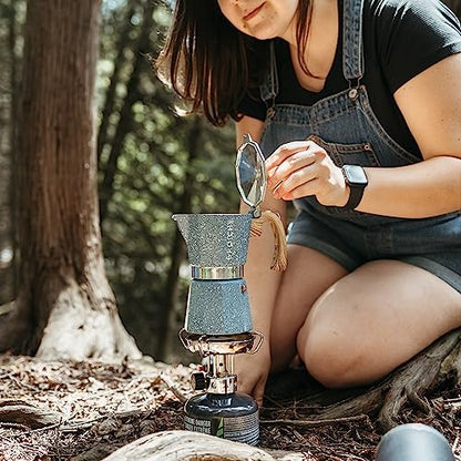 GROSCHE Milano Moka pot, Stovetop Espresso maker, Greca Coffee Maker, Stovetop coffee maker and espresso maker percolator (Indigo, 6 cup) - color: Indigo, size: 6 espresso cups