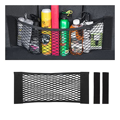 Mesh Cargo Net for Car, Universal Stretchable Trunk Storage Net Wall Sticker Organizer Elastic Pouch Bag for Cars, SUV, Home, Auto Interior Accessories (Large) - size: Large