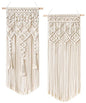 Mkono 2 Pcs Macrame Woven Wall Hanging Boho Chic Geometric Art Decor - Beautiful Bedroom Nursery Apartment Home Decoration, Gift for Girls Adults Birthday Christmas, 32" L x 16.5" W - size: Large