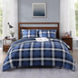 MaiRêve Queen Size Plaid Comforter Set Indigo Blue, Classic Checkered 7 Pieces Farmhouse Bedding Set, All Season Lightweight Bed in A Bag with Sheets, Pillowcases & Shams - color: Indigo Blue, size: Queen