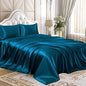 Homiest 3pcs Satin Sheets Set Luxury Silky Satin Bedding Set with Deep Pocket, 1 Fitted Sheet + 1 Flat Sheet + 1 Pillowcase (Twin Size, Dark Teal) - color: Dark Teal, size: Deep pocket - Twin size