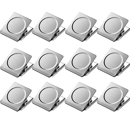 Strong Magnet Clips 1.2 Inch - 12 Packs Heavy Duty Metal Magnetic Clips for Refrigerator, Magnetic Clip for Whiteboard, Picture, Office Magnets, Magnets Clipboard for White Boards - size: 1.2"- 12 Pieces