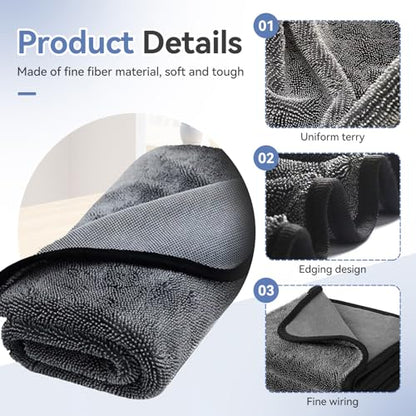 Shiny Cleaning Wipes Shower Cleaning Cloths- 3pcs Super Absorbent Microfiber Bath Towels for Effortless Cleaning of Windows, Bathroom, Car & Home Toilet - Shiny Cleaning Wipes（15.7x23.6in - color: Grey