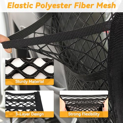 Car Dog Barrier for SUV, Pet Barrier Car Mesh Organizer for Dog & Child Drive Safety Barrier with Mesh Pockets, Storage Bag Travel Essentials Holder - size: 11.8 x 10.6 Inch