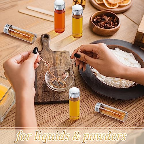 Didaey 100 Pcs Small Clear Vials Spice Mini Jars with Lids Mini Glass Bottles with Screw Aluminum Metal Caps Tiny Jars Sample Containers for Powder Cream Cosmetic Jewelry Wedding (15 ml,Silver Caps) - color: Silver Caps, size: 15 ml