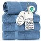 Chakir Turkish Linens 4 Piece Extra Large Bath Towels, 100% Cotton Luxury Turkish Towels for Bathroom, Soft Absorbent Bath Towels, 30 x 60 Inches, Wedgewood - color: Wedgewood